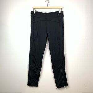 Alo Yoga Leggings Black Size Large Ankle Zips Pull On Active Workout Outdoor